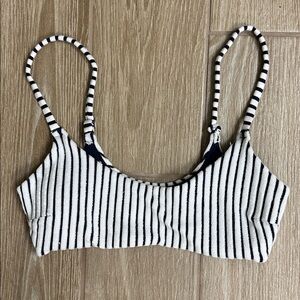 Aerie Navy and White Stripe Bikini Top
